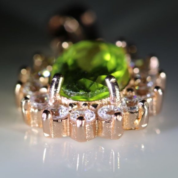 Peridot 1.50ct Rose Gold Solid Silver Pendant - Picture 4 of 7